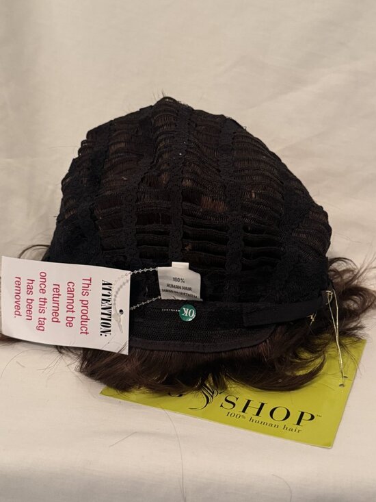 Short 100% Human Hair Pixie Cut Dark Brown Wig Adjustable Strap NIB Wig Shop main image 9